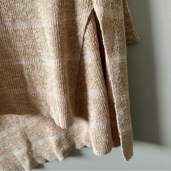 Free People Shipping News Oversized Tunic Sweater Women L Beige Tan Cozy Beachy - Picture 4 of 15